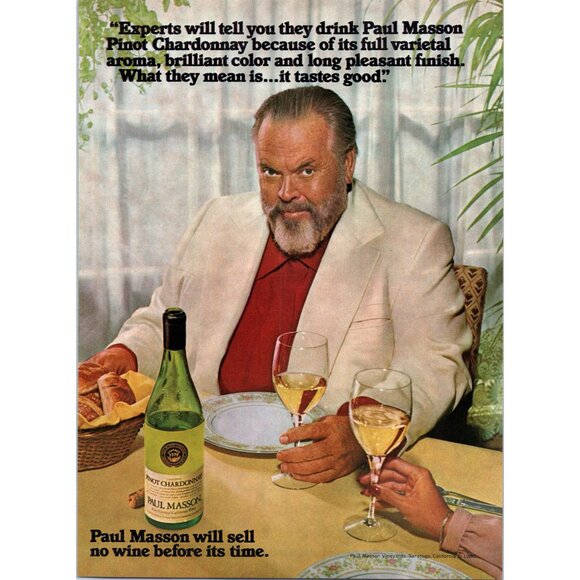 1981 Paul Masson Pinot Chardonnay Wine Vintage Print Ad Dinner Table Wall Art - Picture 1 of 2